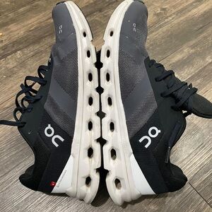 On Running Men's Black and White Athletic Shoes